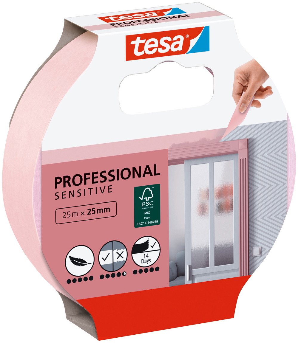 photo TESA Bande couvrante 25mmx25m 56260-00000-08 Professional Sensitive rose