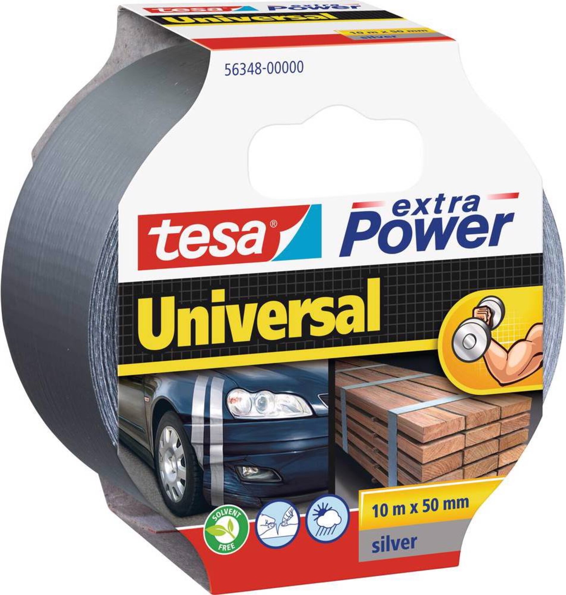 TESA Extra Power Universal 10mx50mm 563480000 Ruban texitl. argent Ruban texitl. argent