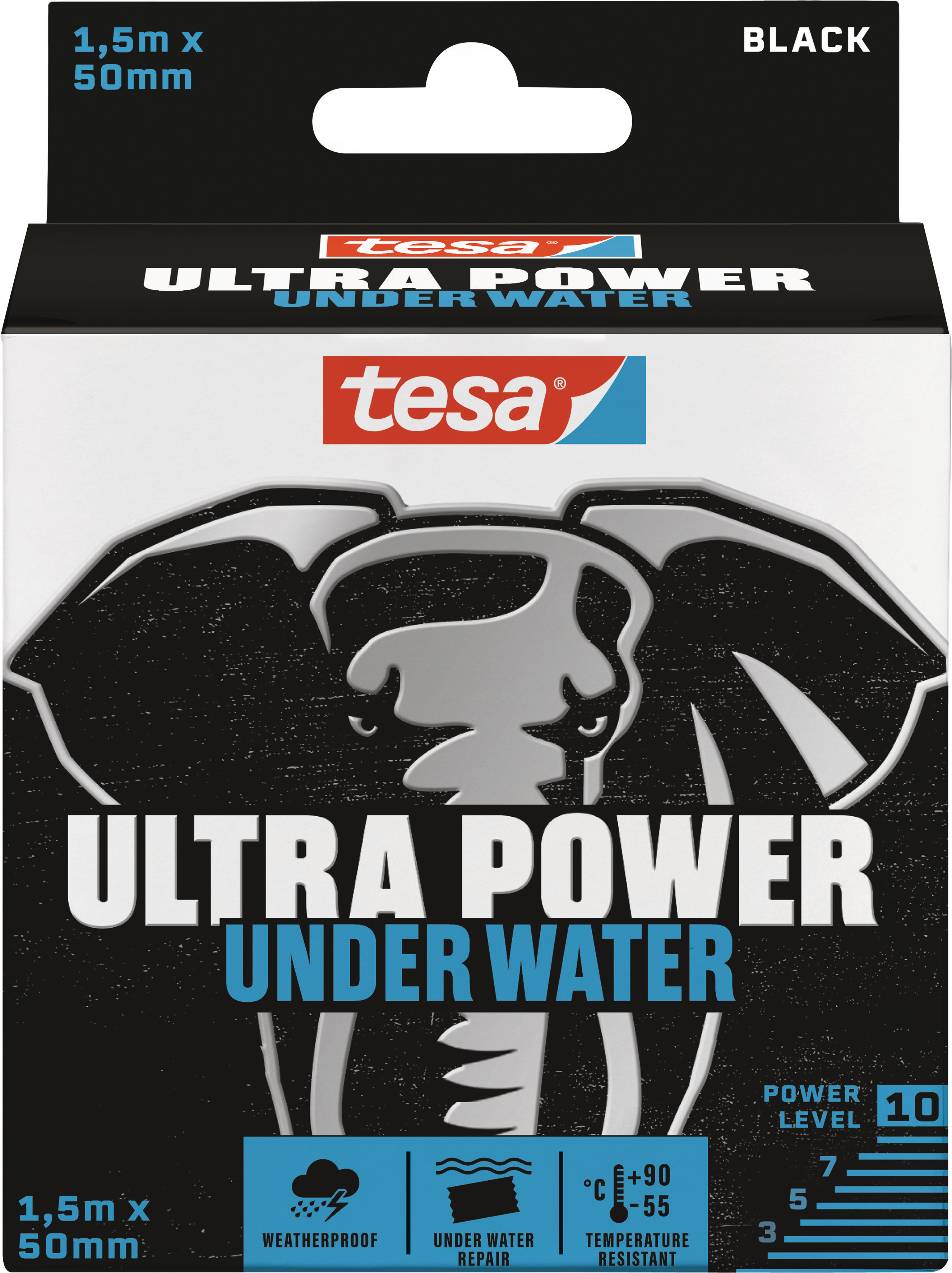 TESA Power Under Water 1.5mx50mm 56491-00000 bande de réparation, noir bande de réparation, noir