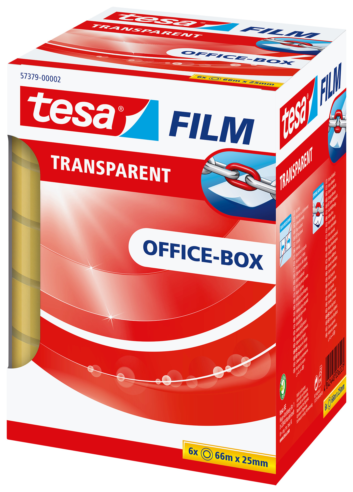 TESA tesafilm transparent 25mmx66m 573790000 5 rl. + 1 rl. in Office-Box