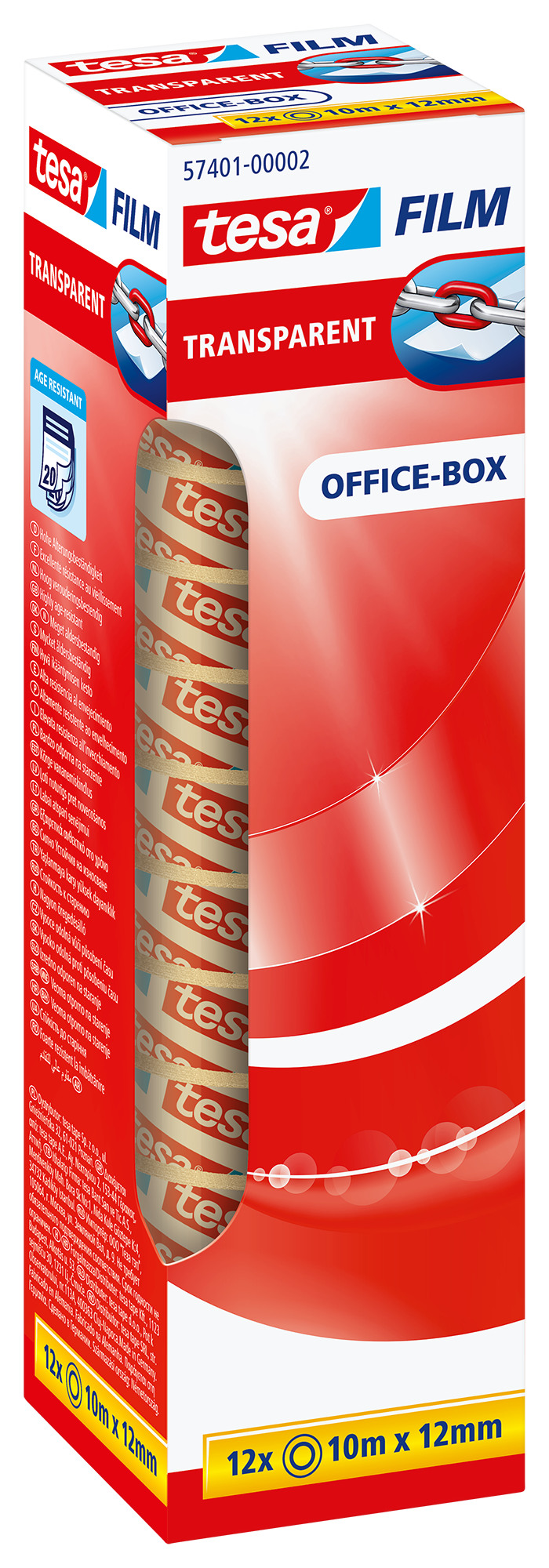 TESA tesafilm transparent 12mmx10m 574010000 10 rl. + 2 rl. in Office-Box