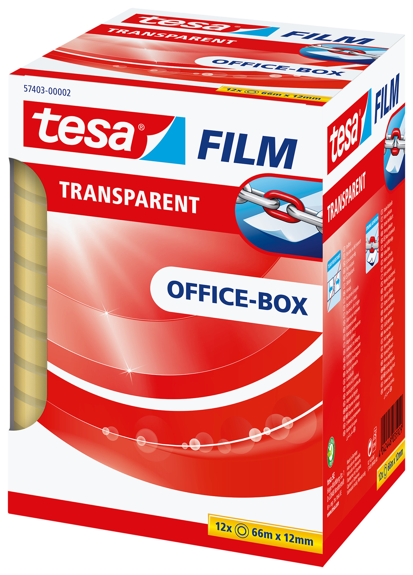 TESA Film OfficeBox 12mmx66m 574030000 Transparent 12 pcs.