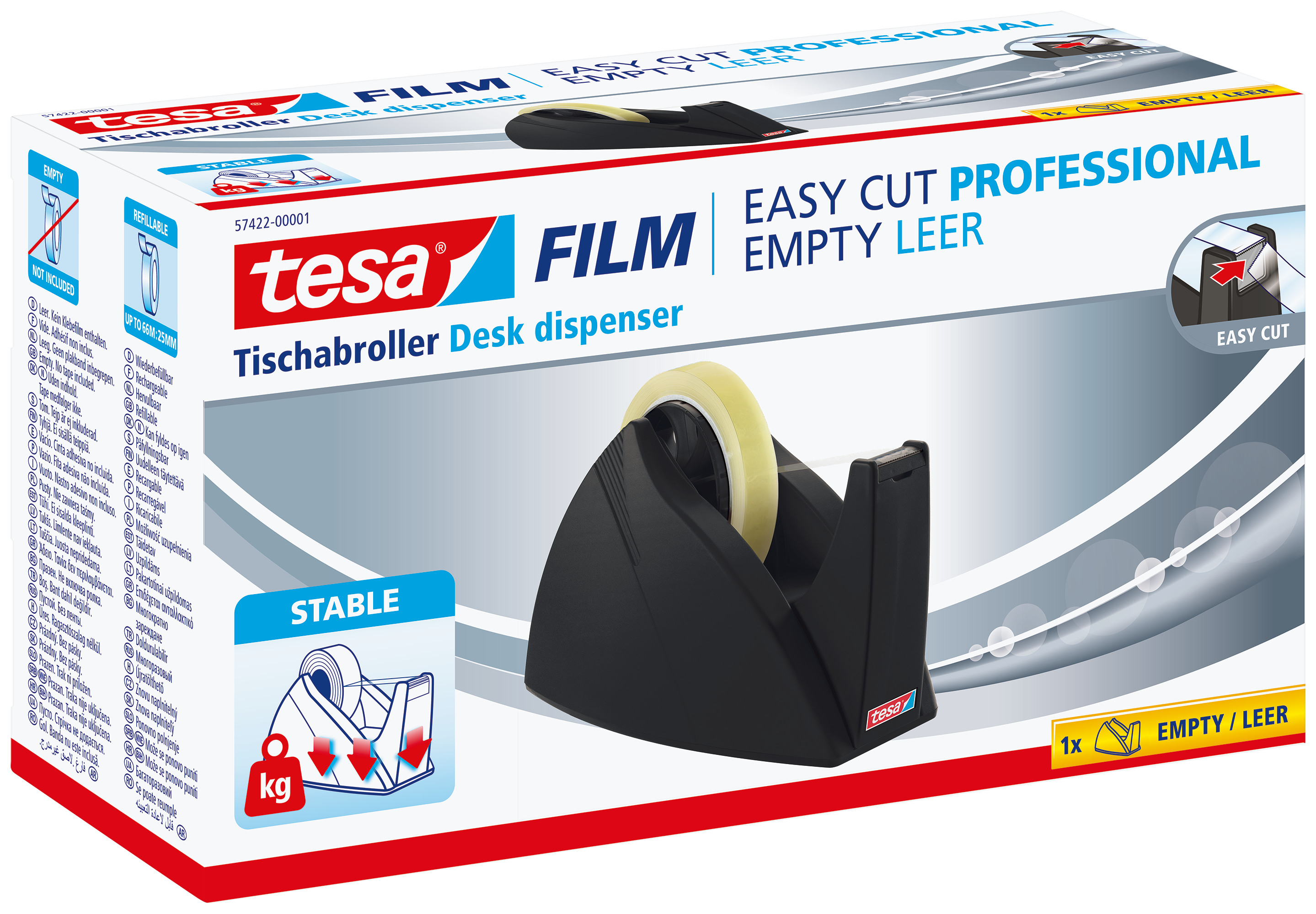 TESA Dérouleur table EasyCut Prof. 574220000 noir, max.25mm largeur rouleau