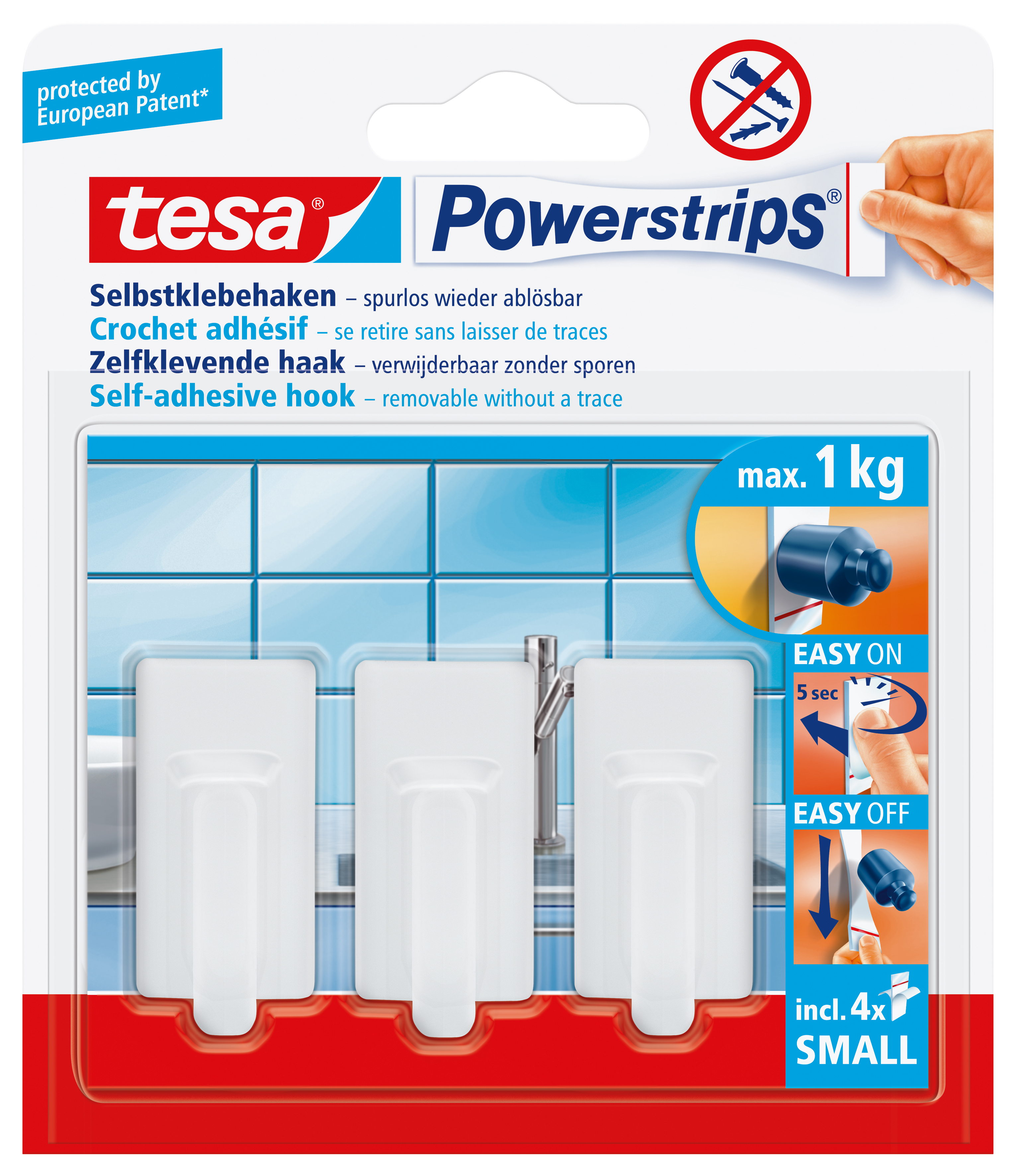 TESA Powerstrips Haken S 575300001 weiss