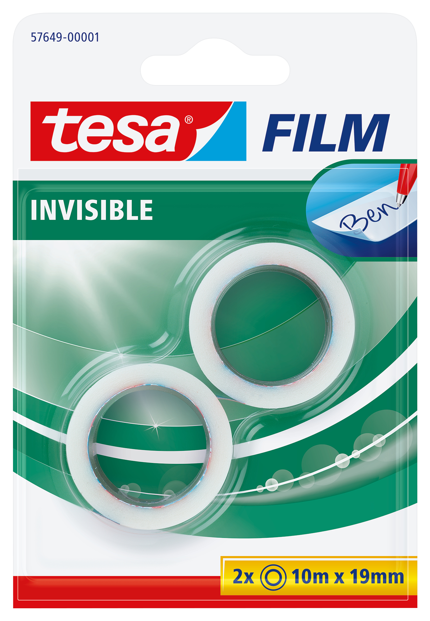 TESA Tesafilm 19mmx10m 57649-00001 invisible 2 roul.