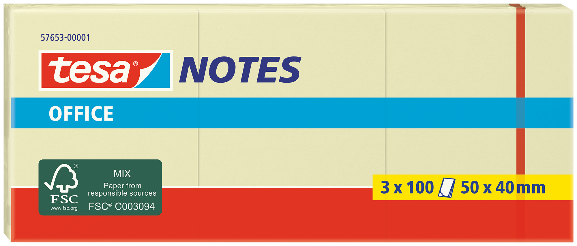 TESA Office Notes 40x50mm 576530000 gelb 3x100 Blatt