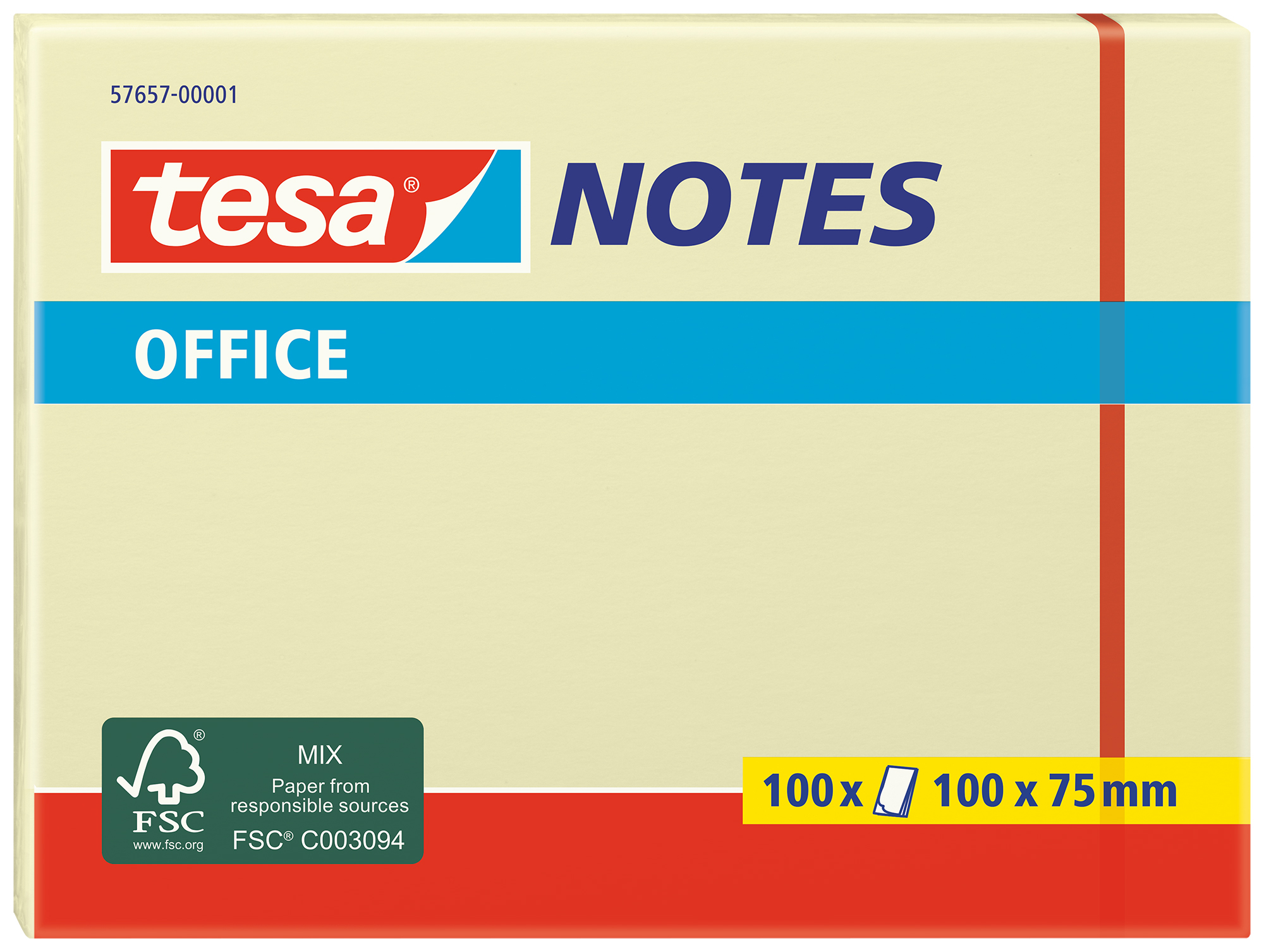 TESA Office Notes 75x100mm 576570000 jaune 100 flls.