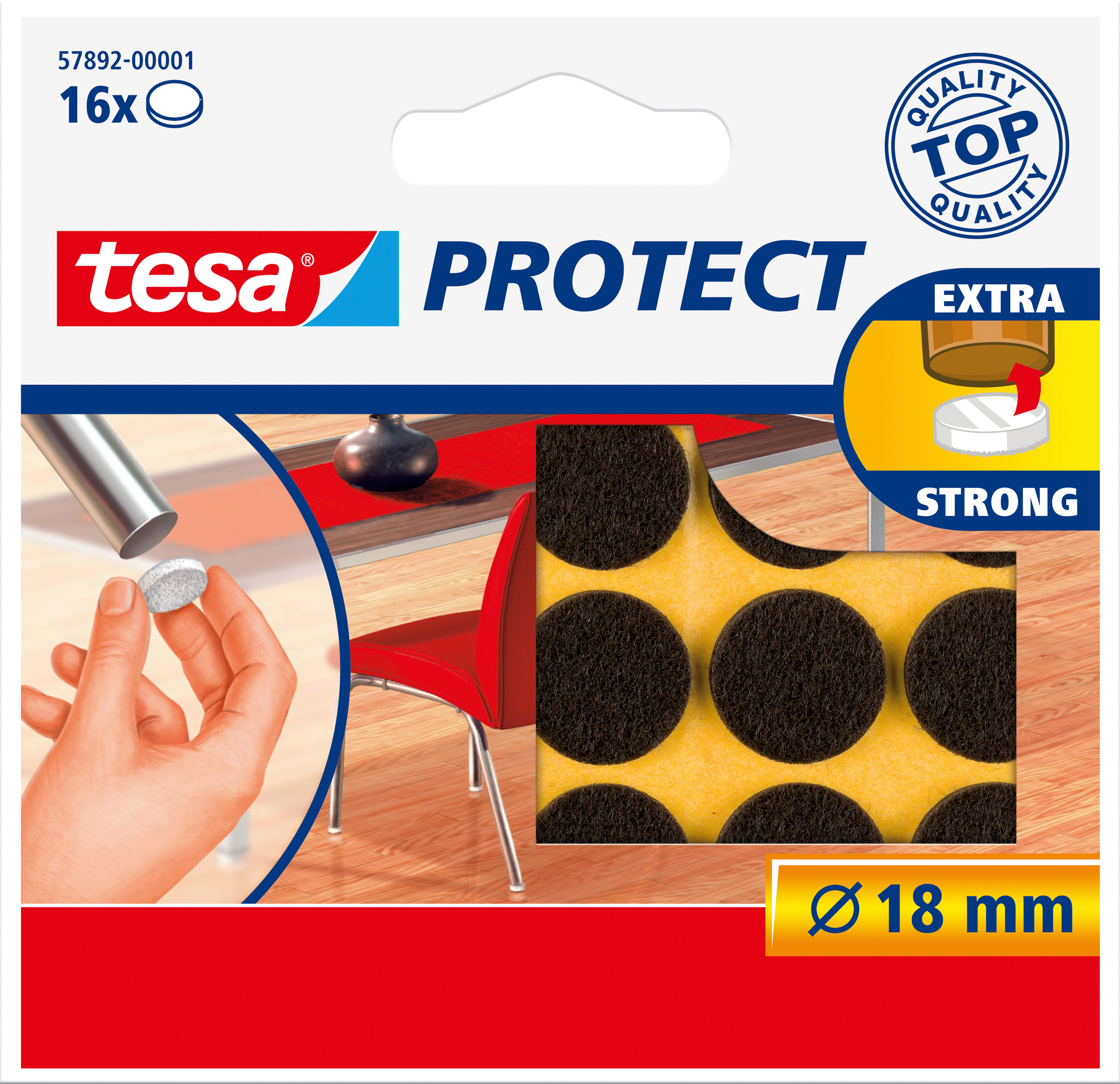 TESA Feutre Protect 18mm 578920000 brun, ronde 16 pcs.