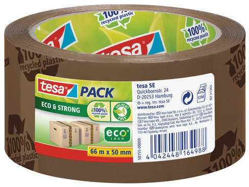 TESA Tesapack eco&strong 50mmx66m 581550000 brun, recyclage