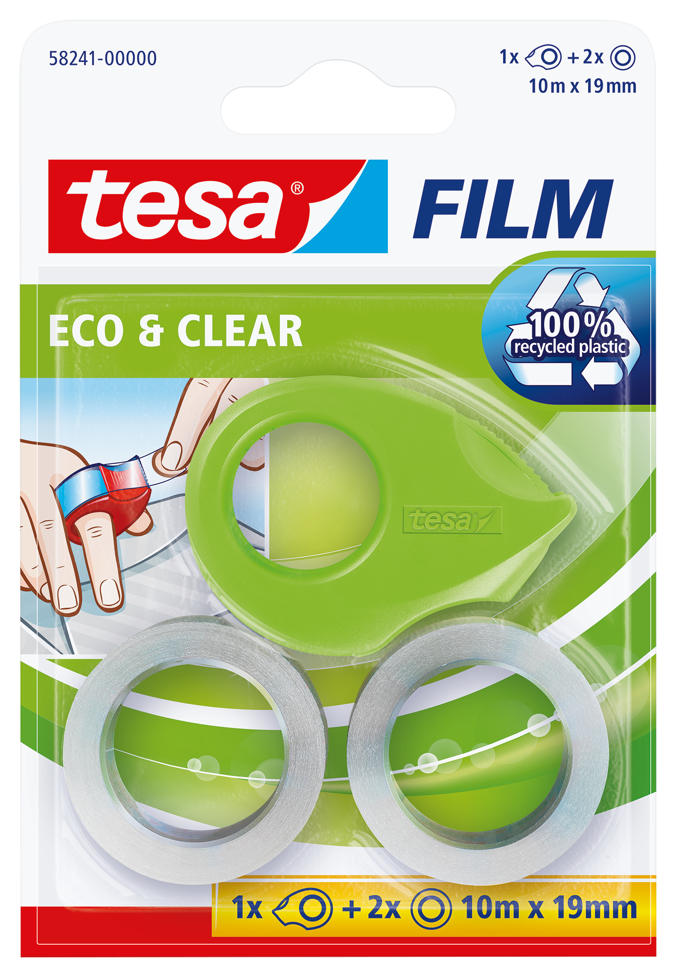 TESA Ruban eco&clear Mini 19mmx10m 582410000 vert 2 pcs.