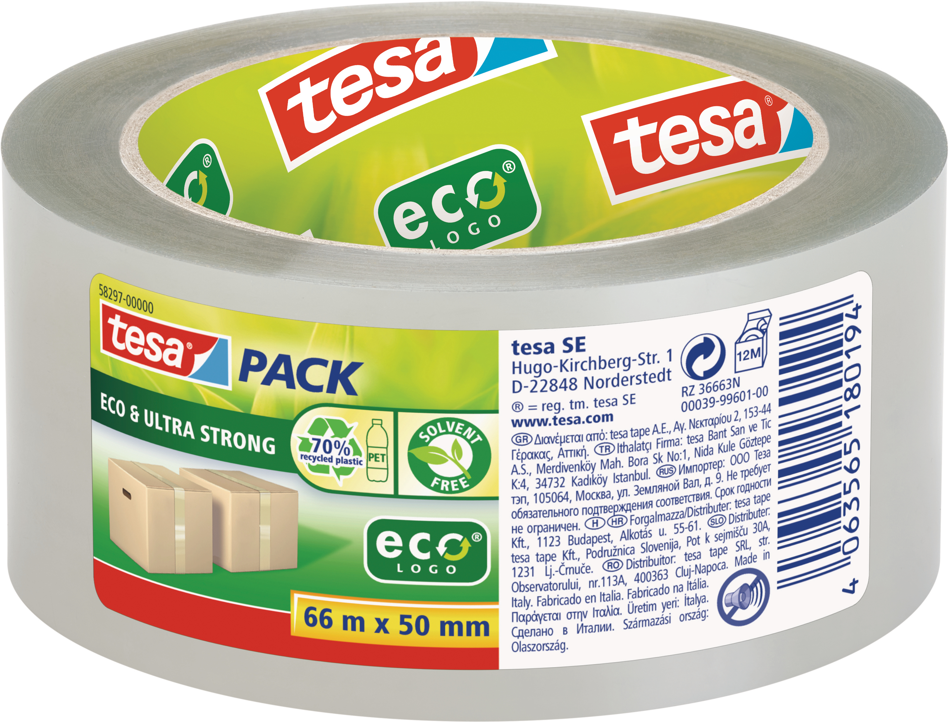 TESA Ruban d'emballage Eco 50mmx66m 58297-00000 5829700000 ultra strong trans.