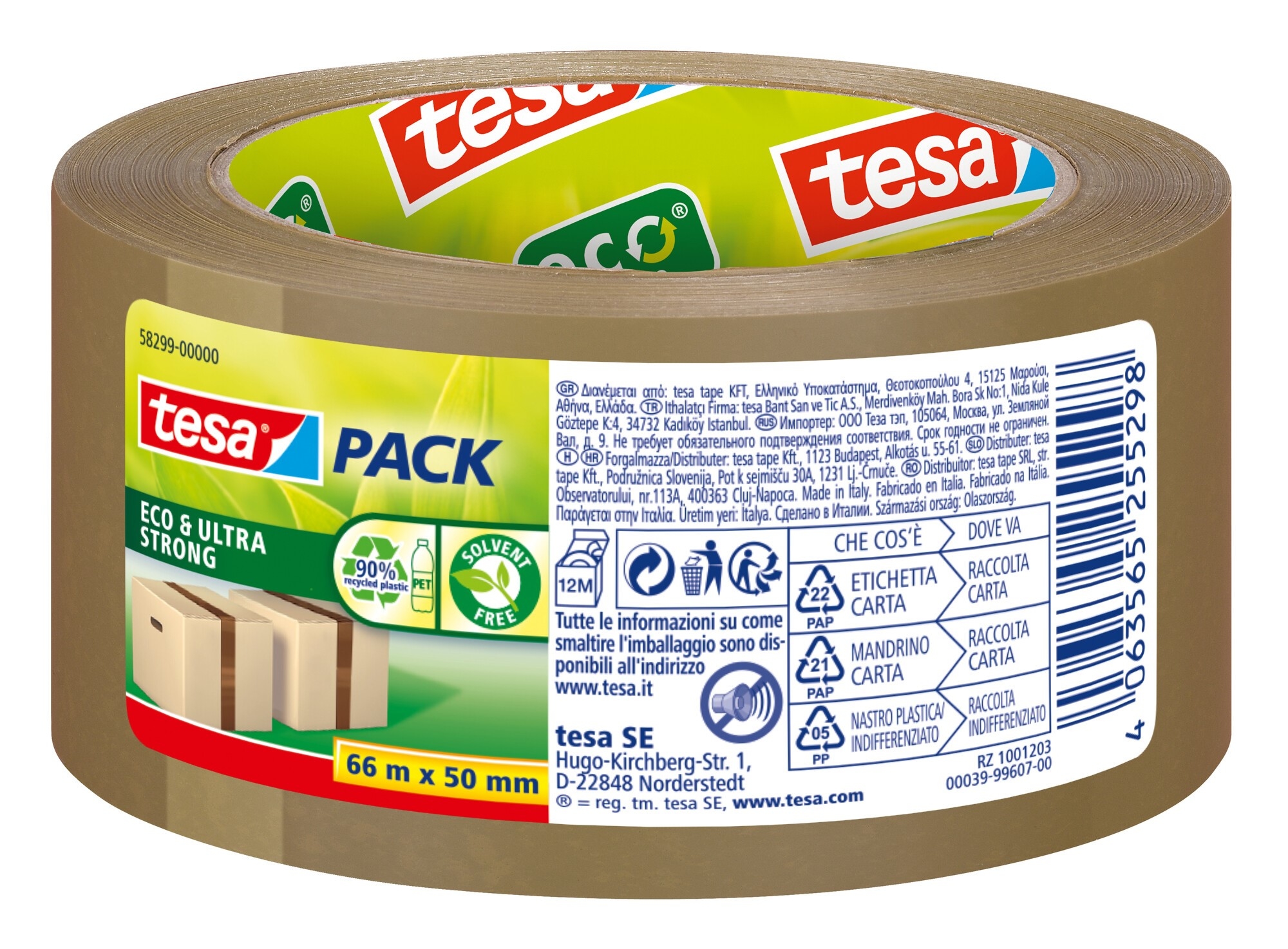 photo TESA Ruban d'emballage 50mmx66m 582990000000 Eco&Ultra Strong marron