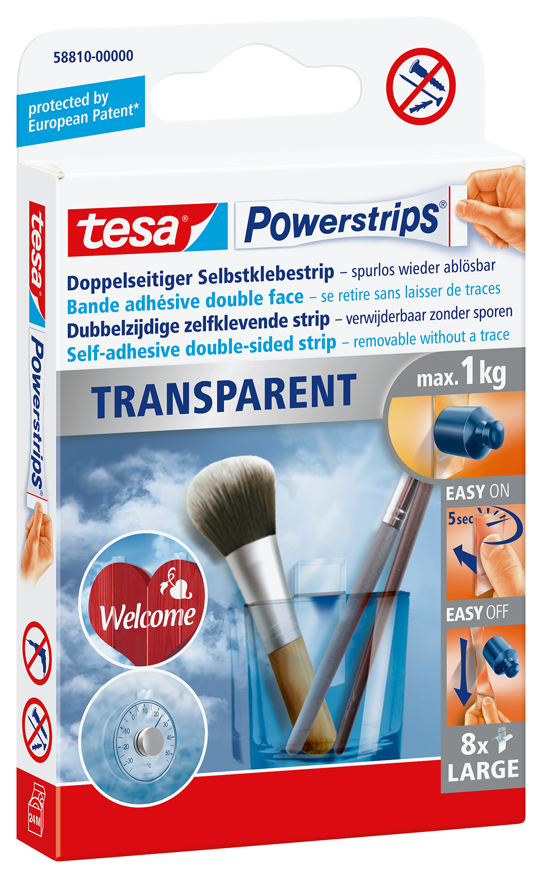 TESA Perstrips 58810-00000 transparent Large