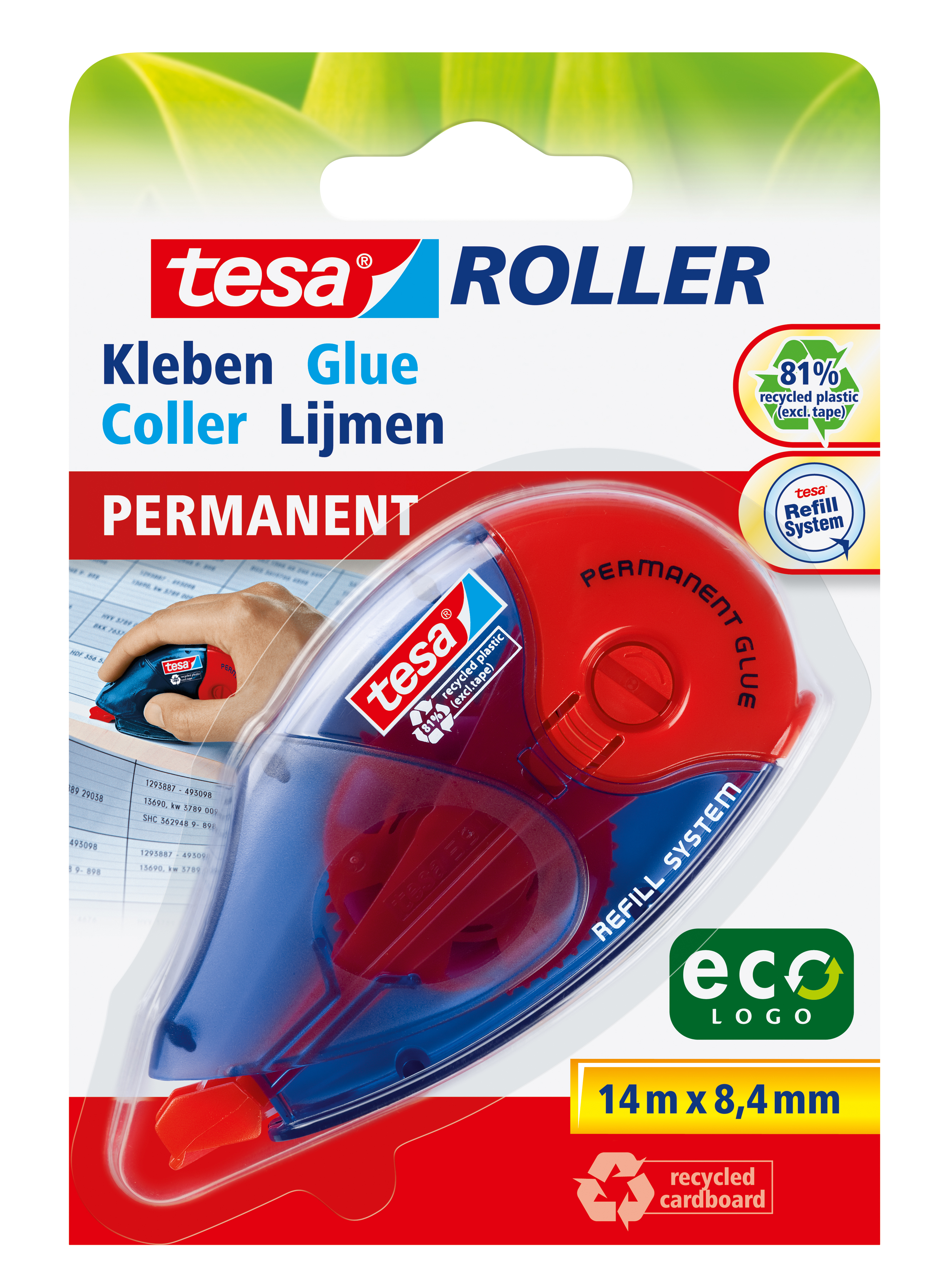 TESA Roller de colle Eco 591510000 8,4mmx14m permanent