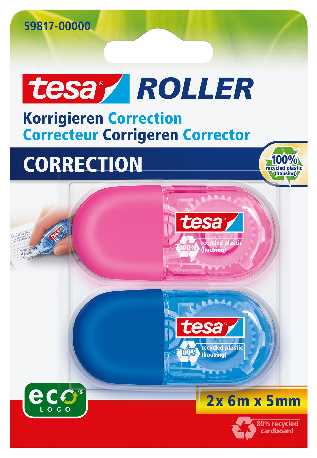TESA Roller correction Min 5mmx6m 598170000 2 couleurs ass.