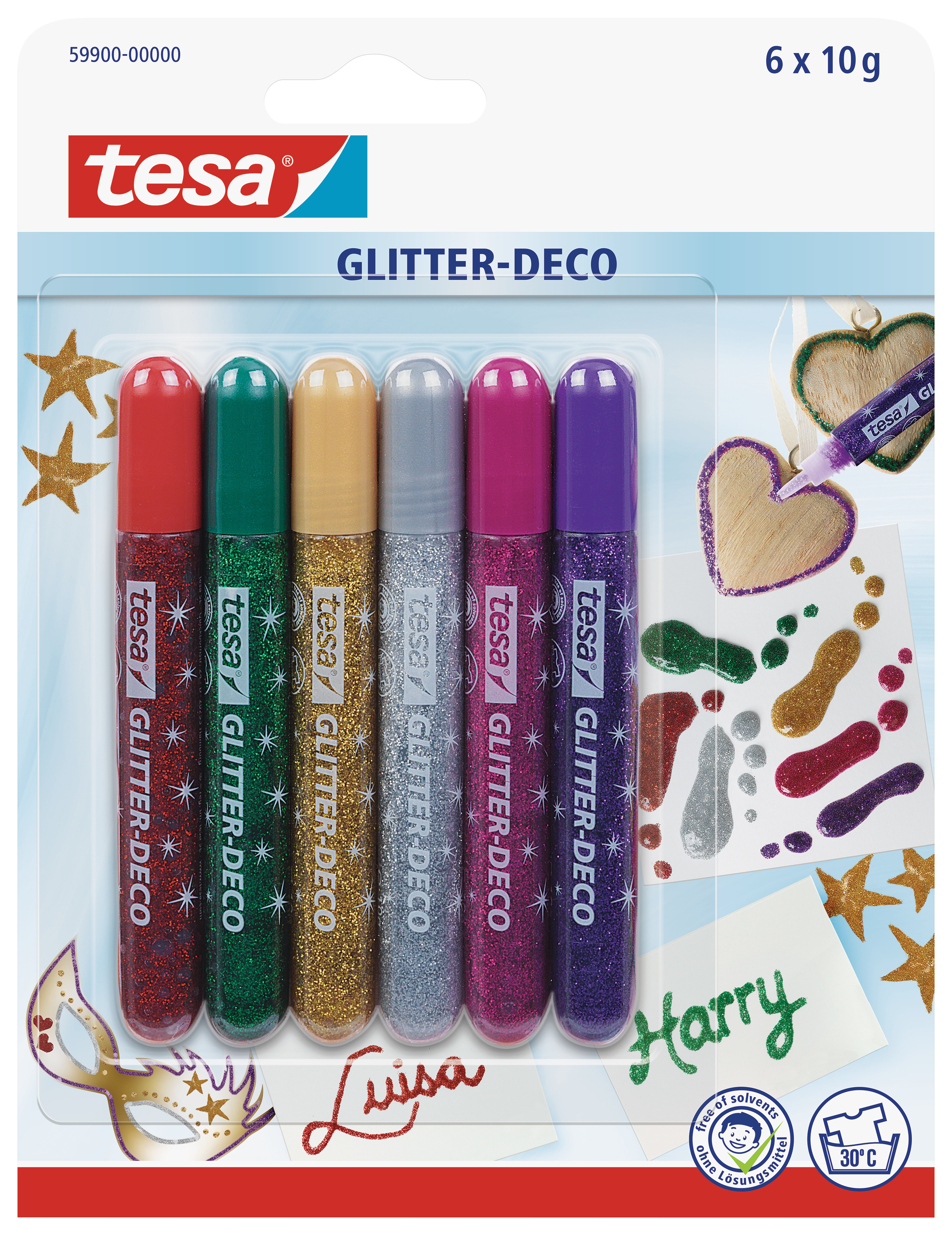 TESA Glitter Deco BrilliaColors 599000000 6x10g 6 pcs.