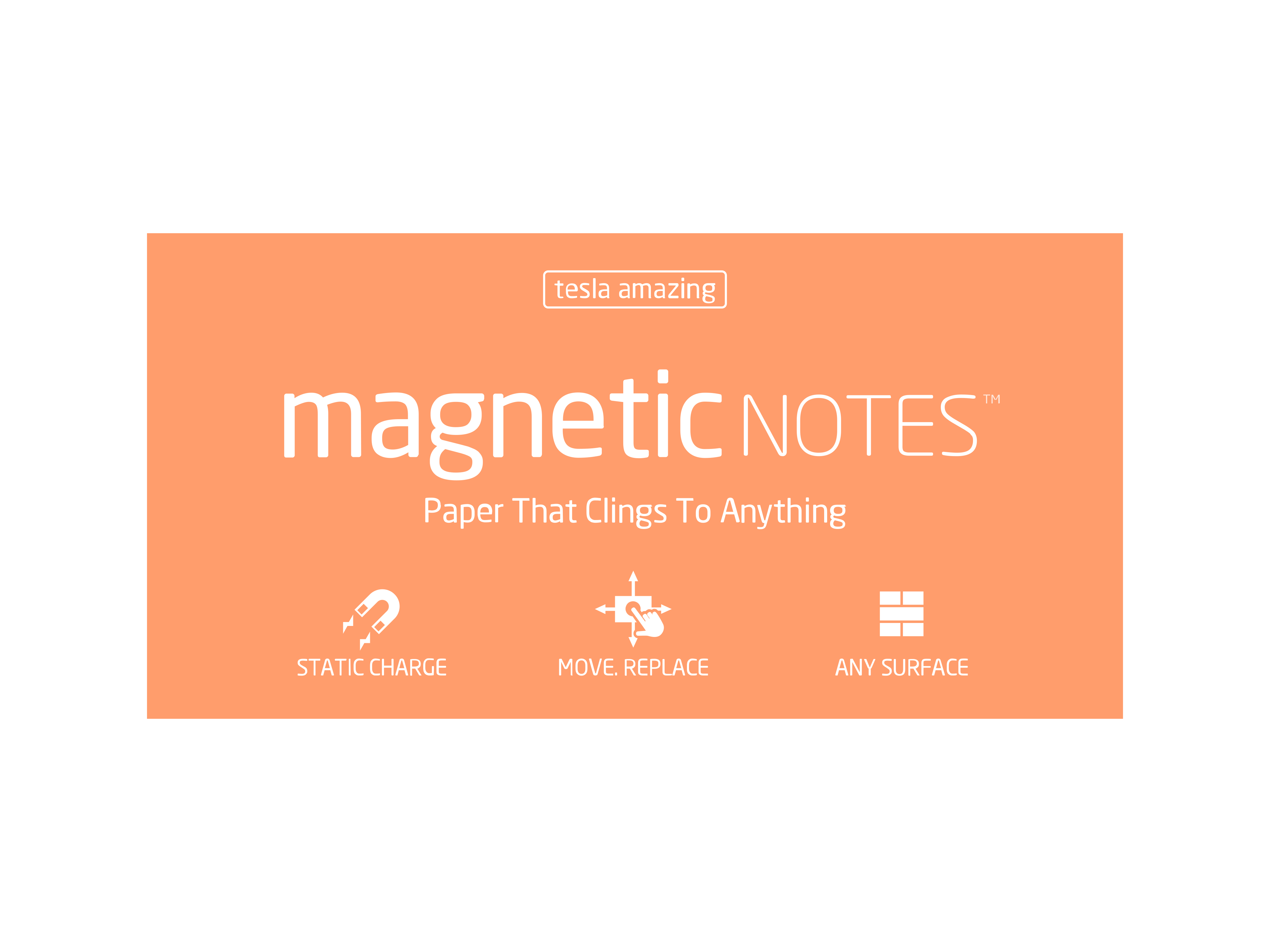 TESLA AMAZING Magnetic Notes L 200x100mm 114 peachy 100 feuille
