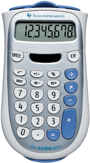 TEXAS INSTRUMENTS Calculatrice base TI1706SV 8 chiffres