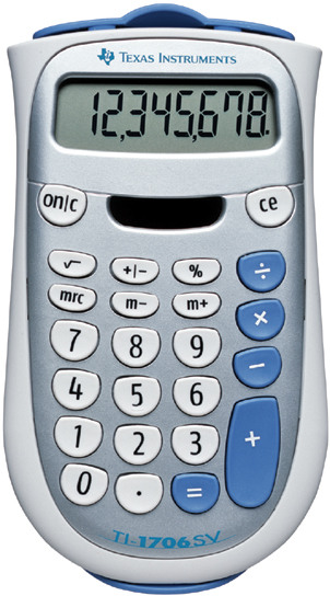 photo TEXAS INSTRUMENTS Calculatrice base TI1706SV 8 chiffres