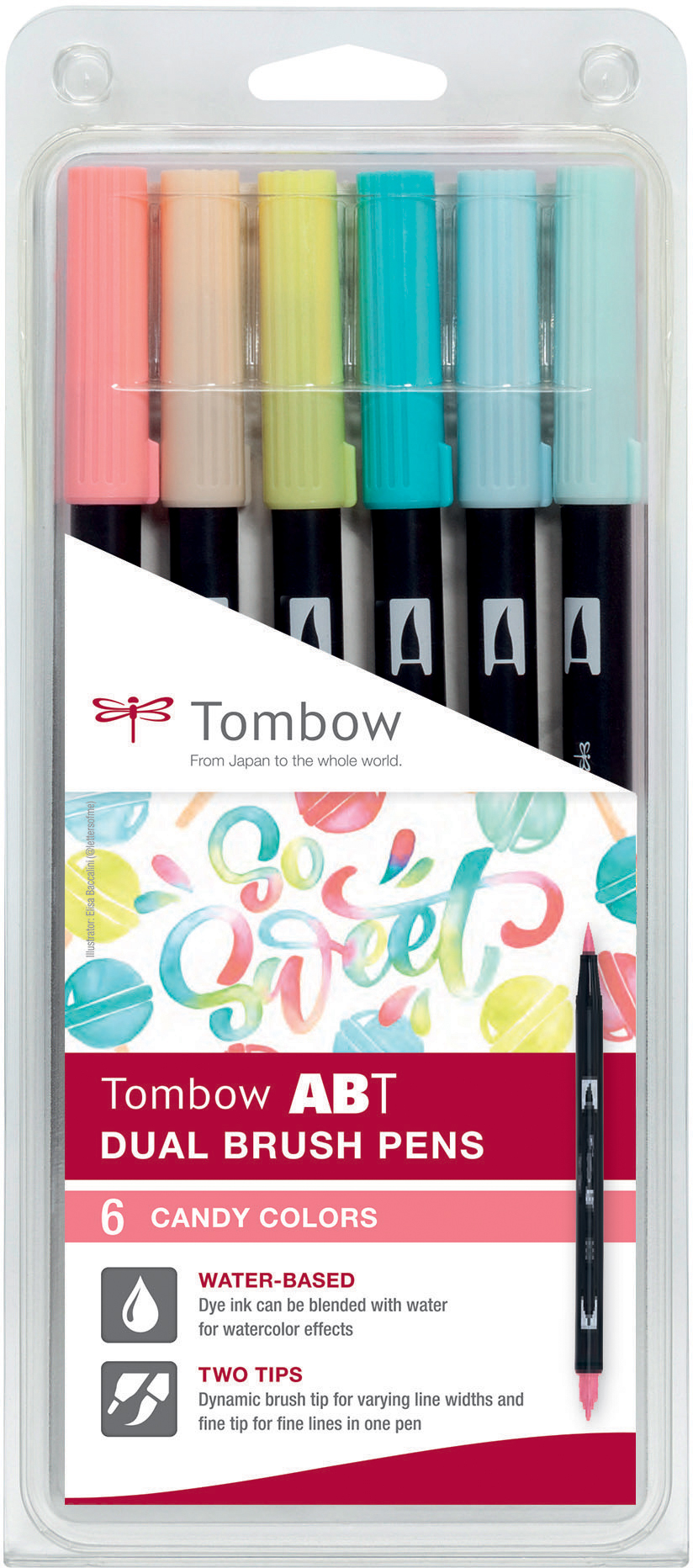 TOMBOW ABT Dual Brush Pen ABT-6P-4 Candy Colours 6 pcs.