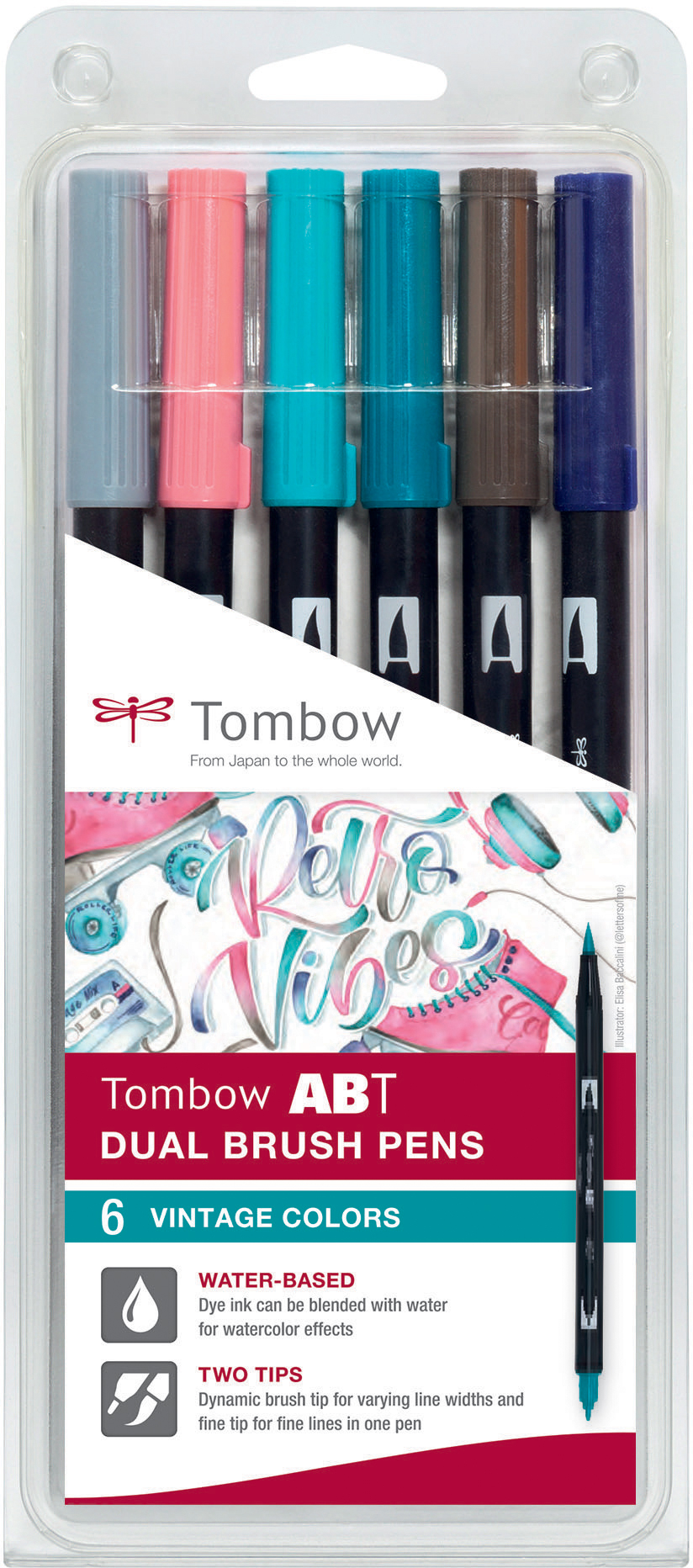 TOMBOW ABT Dual Brush Pen ABT-6P-5 Vintage Colours 6 pcs.