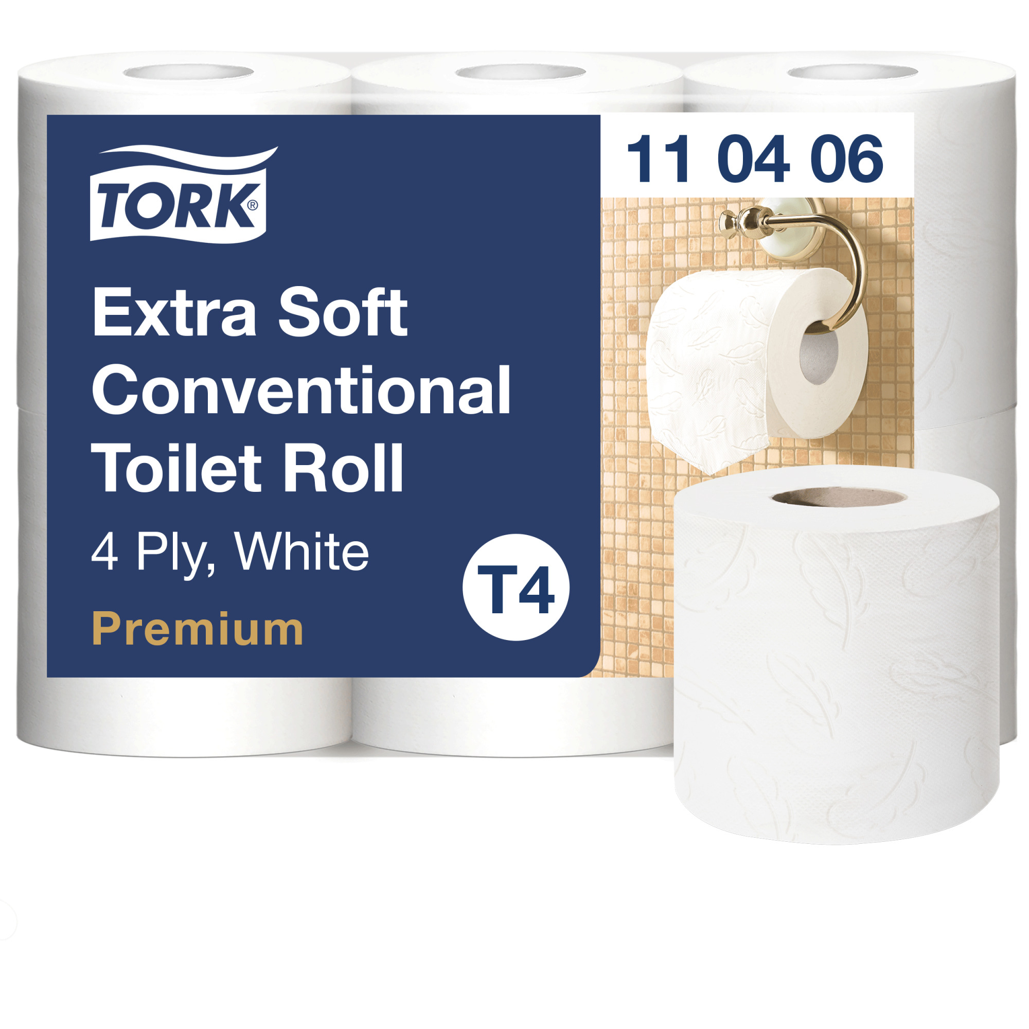 photo TORK Papier Toilette T4 110406 4-plis 6 Rouleau à 150 Feuille