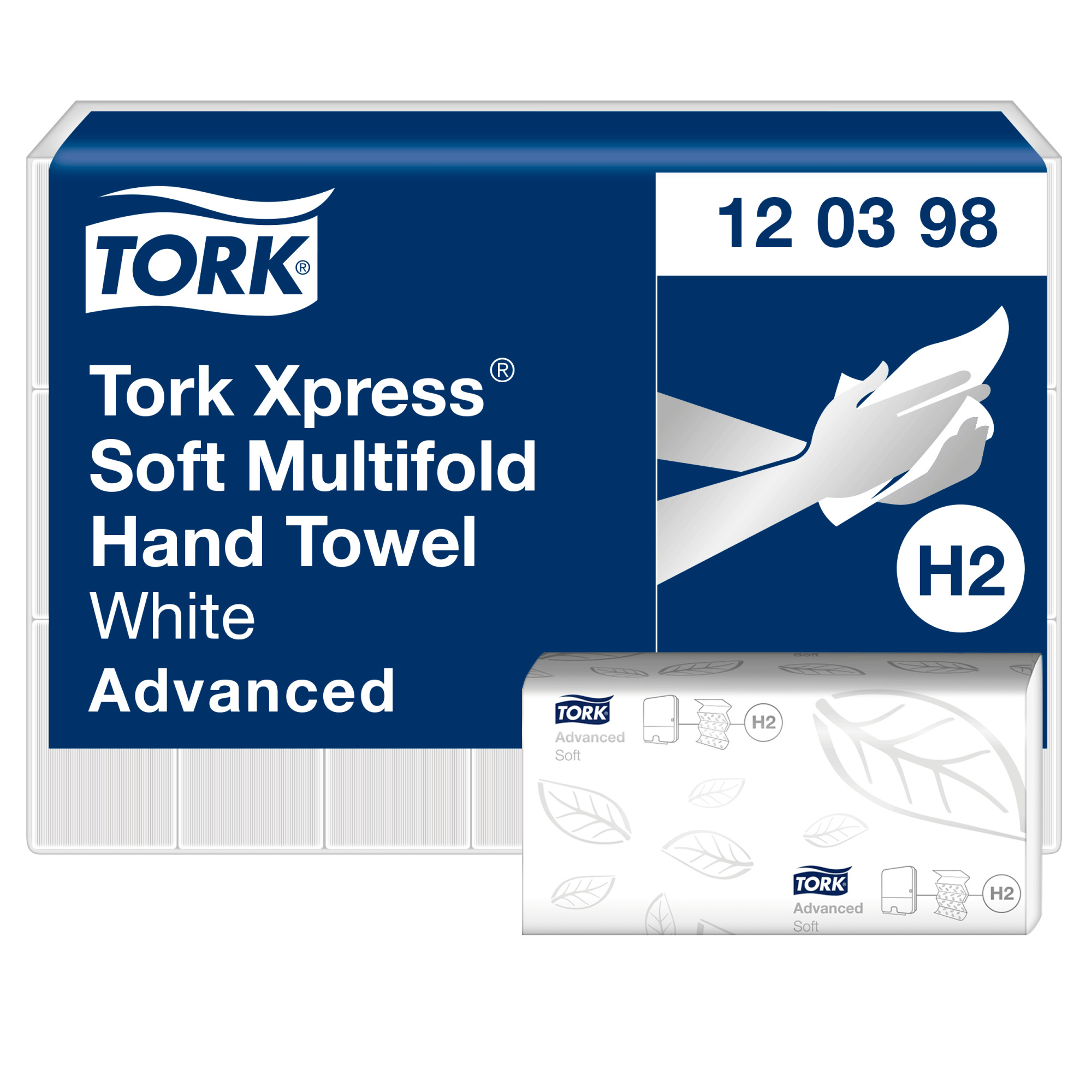 photo TORK Essuie-mains interfoliés H2 120398 Xpress®, blanc 3780 Feuille
