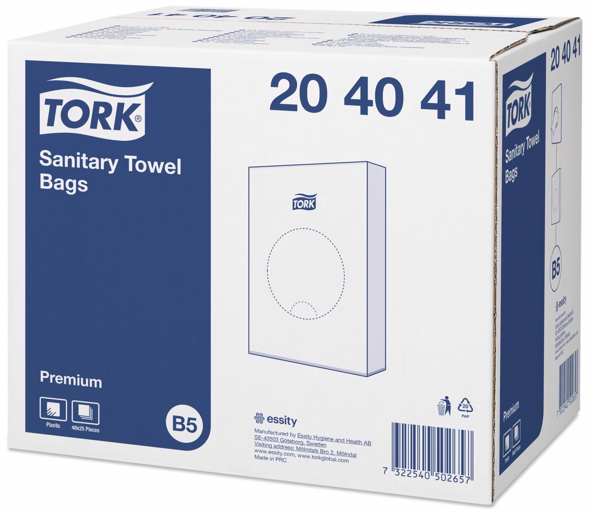 TORK Sachet hygiène Premium B5 204041 HDPE, transparent 25 pcs.