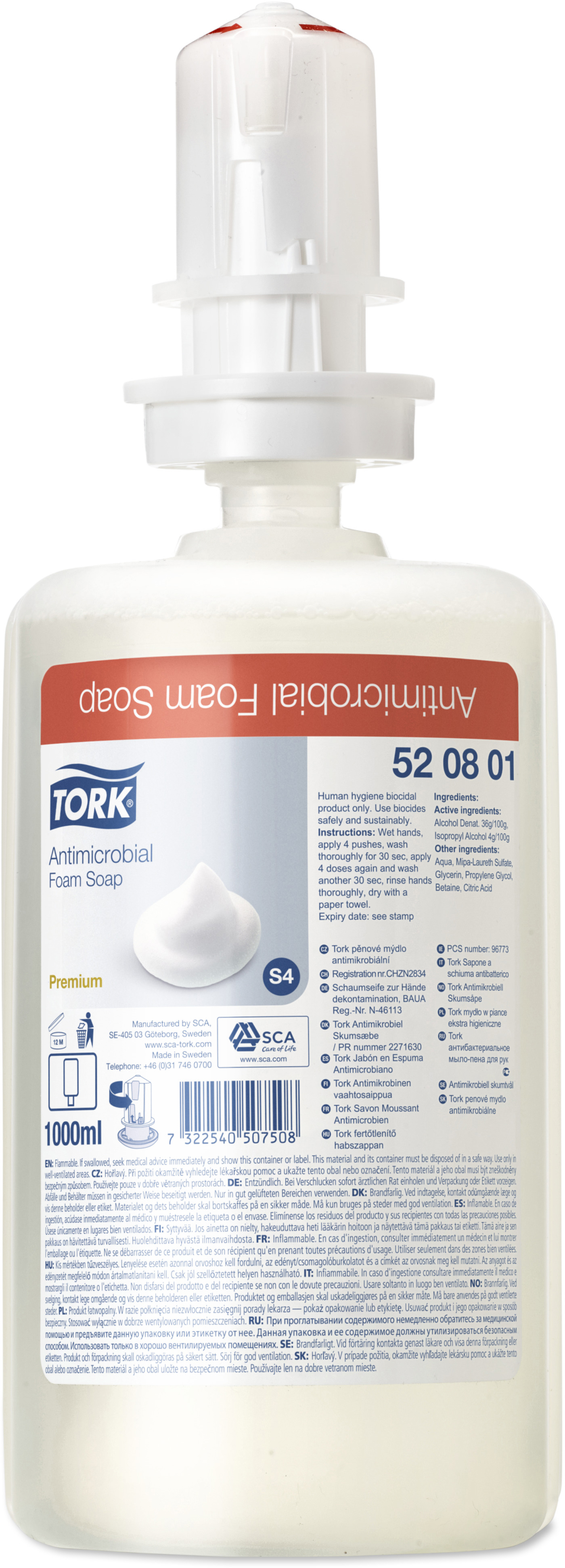 TORK Savon mousse Premium S4 520801 non parfumé 1l