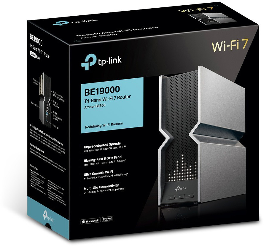 TP-LINK Tri Band Wi-Fi 7 Router Archer BE800 BE19000