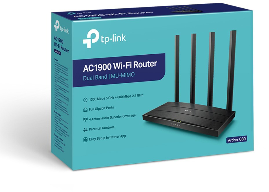 TP-LINK AC1900 Dual-Band Wi-Fi Router Archer C80