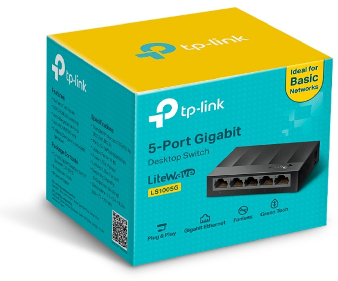 TP-LINK LiteWave 5Port Gigabit Switch LS1005G Desktop Plastic Case