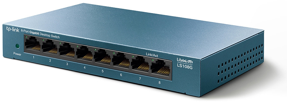 TP-LINK LiteWave 8-Port Switch LS108G 8GB RJ45 Ports, Steel Case
