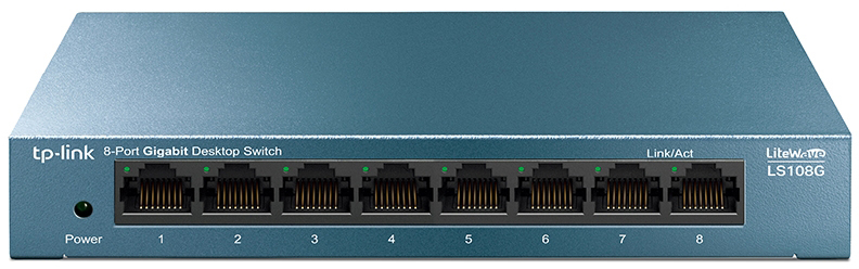 TP-LINK LiteWave 8-Port Switch LS108G 8GB RJ45 Ports, Steel Case 8GB RJ45 Ports, Steel Case