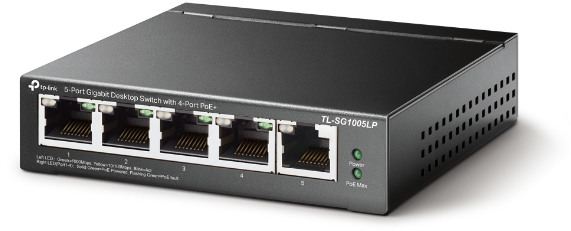 TP-LINK 5-Port Desktop Switch TL-SG1005LP with 4-Port PoE+