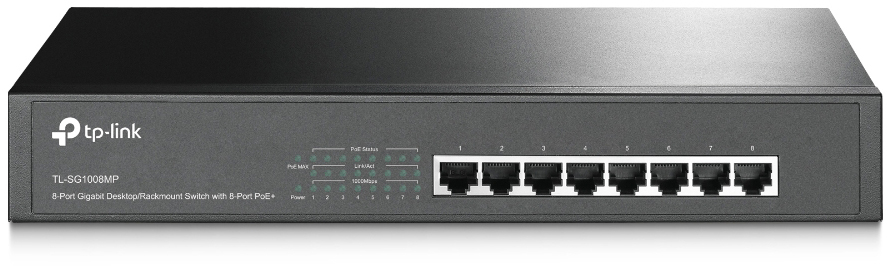 TP-LINK 8-Port Desktop/Rackmount TL-SG1008MP Switch with 8-Port PoE