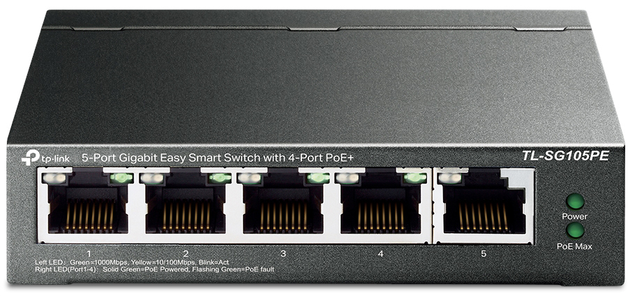TP-LINK 5-Port Easy Smart Switch TL-SG105PE with 4-Port PoE with 4-Port PoE