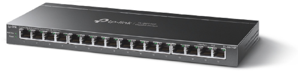 TP-LINK 16-Port Gigabit Switch TL-SG116P with 16-Port PoE+