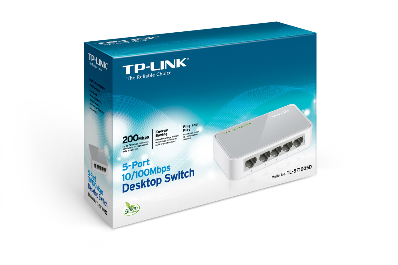 TP-LINK Mini Desktop Switch TLSF1005D 5x 10/100
