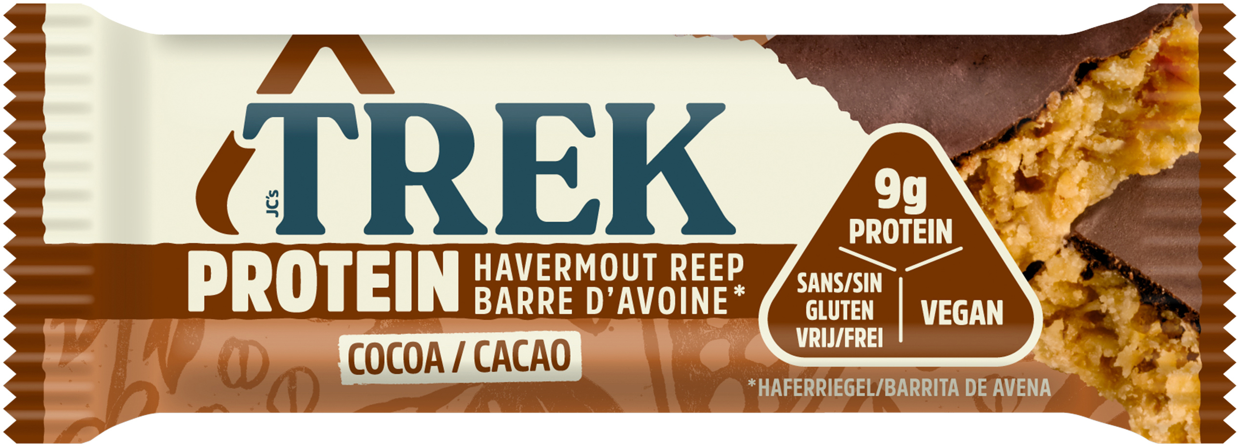 TREK Barres d'avoine protéinées 85521 16 pcs. Cocoa