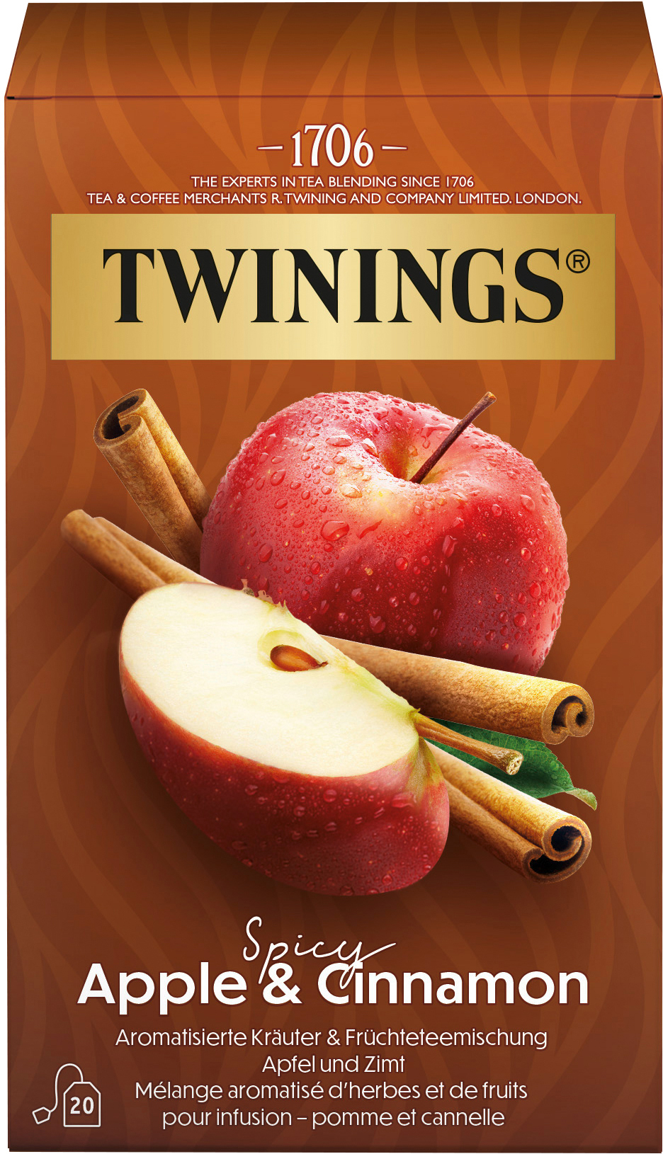 photo TWININGS Épicé Pomme & Cannelle 100017244 Sachets 1.5g, 20 pcs.