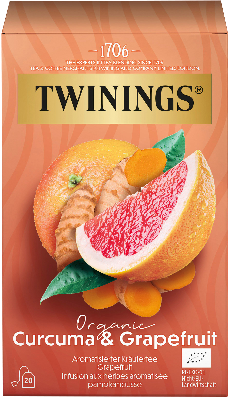photo TWININGS Bio Kurkuma & Grapefruit 100017267 Sachets 2g, 20 pcs.