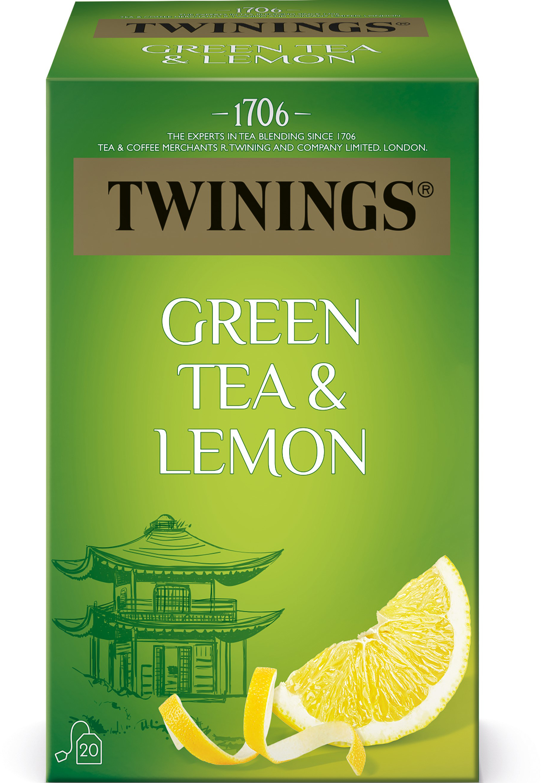 photo TWININGS Green Tea Lemon 100018000 Sachets 1.6g, 20 pcs.