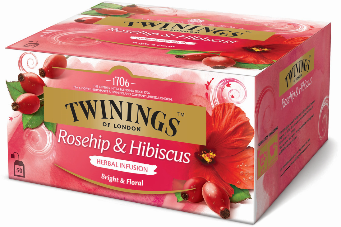 photo TWININGS Thé Hagebutte & Hibiscus 166060 50 sachets
