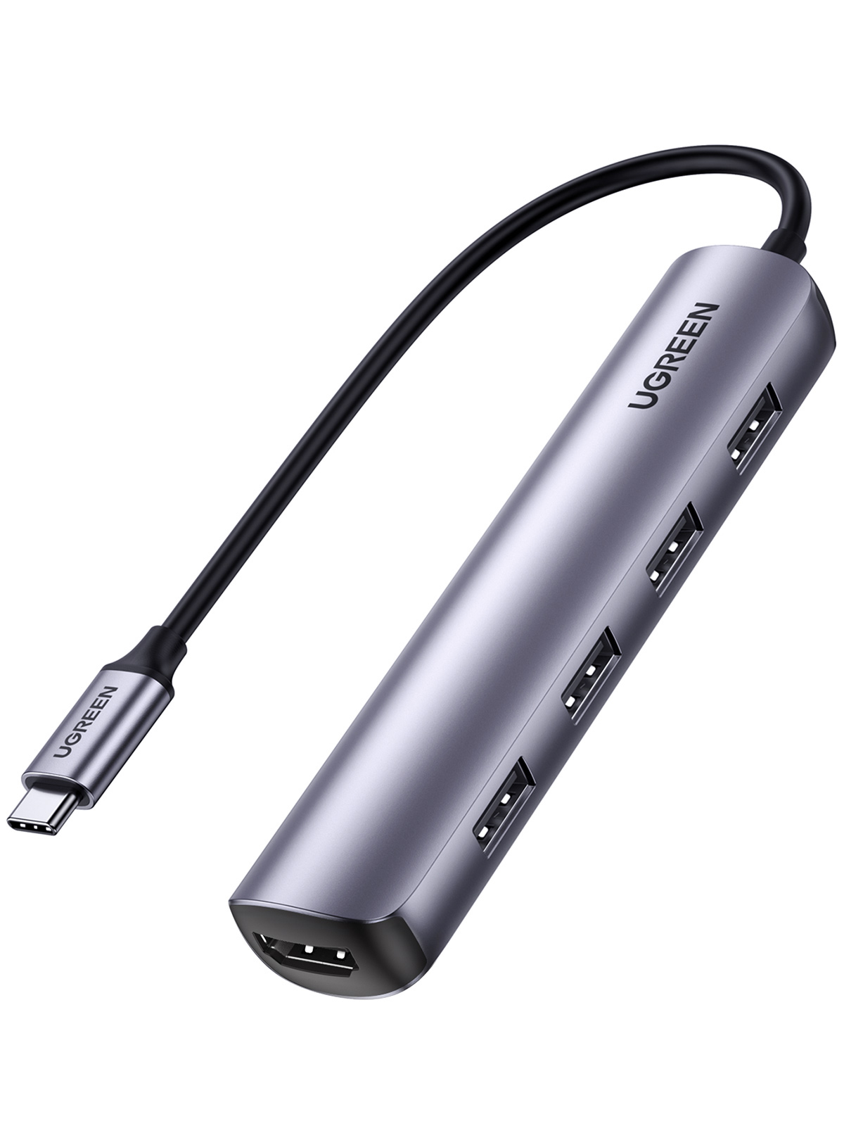 UGREEN USB-C Hub 5in1, Silver 20197 HDMI,4xUSB-A (BB) HDMI,4xUSB-A (BB)