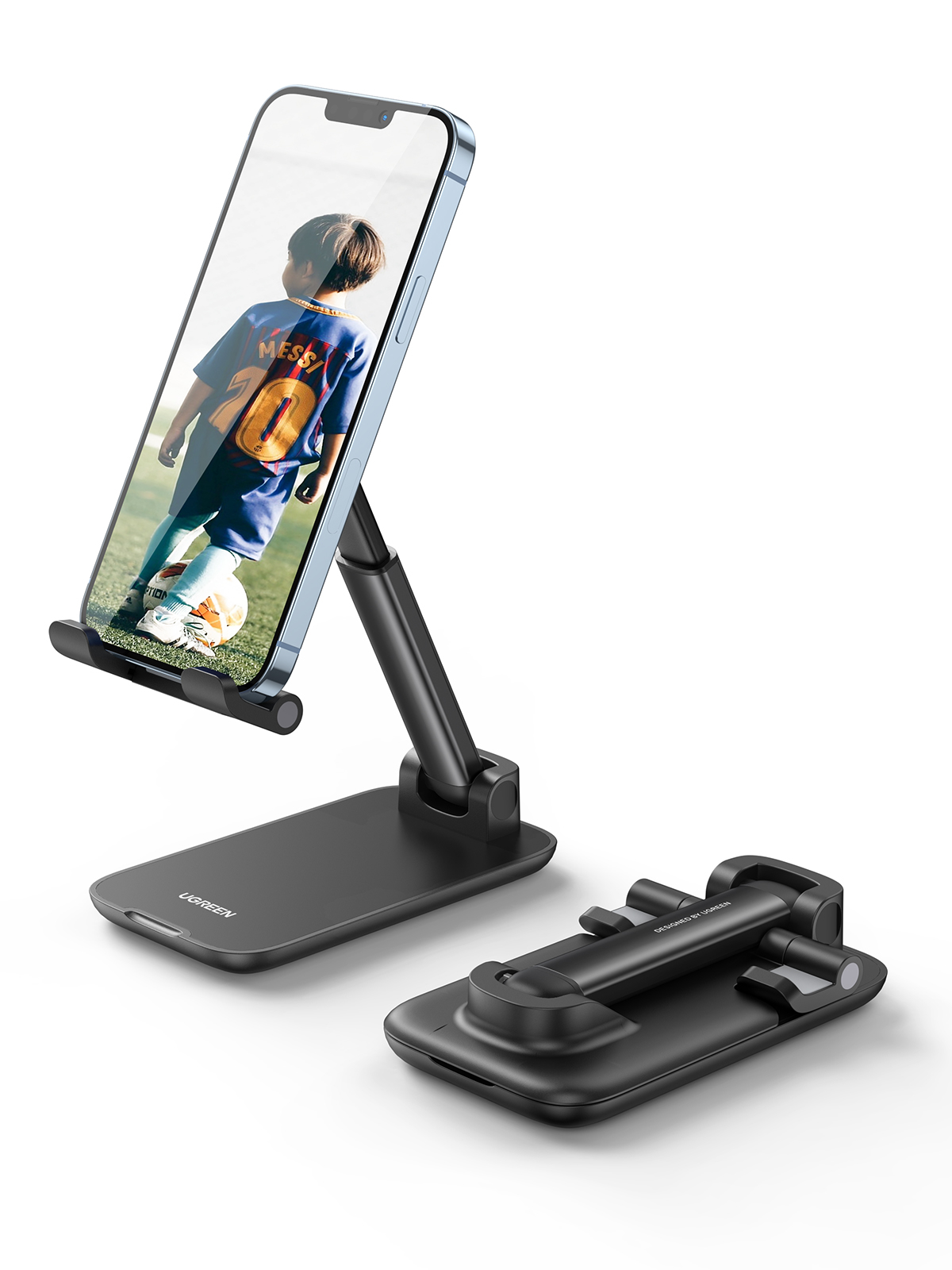 UGREEN Multiangle Phone Desktop 20435 Stand, Foldable, Black Stand, Foldable, Black