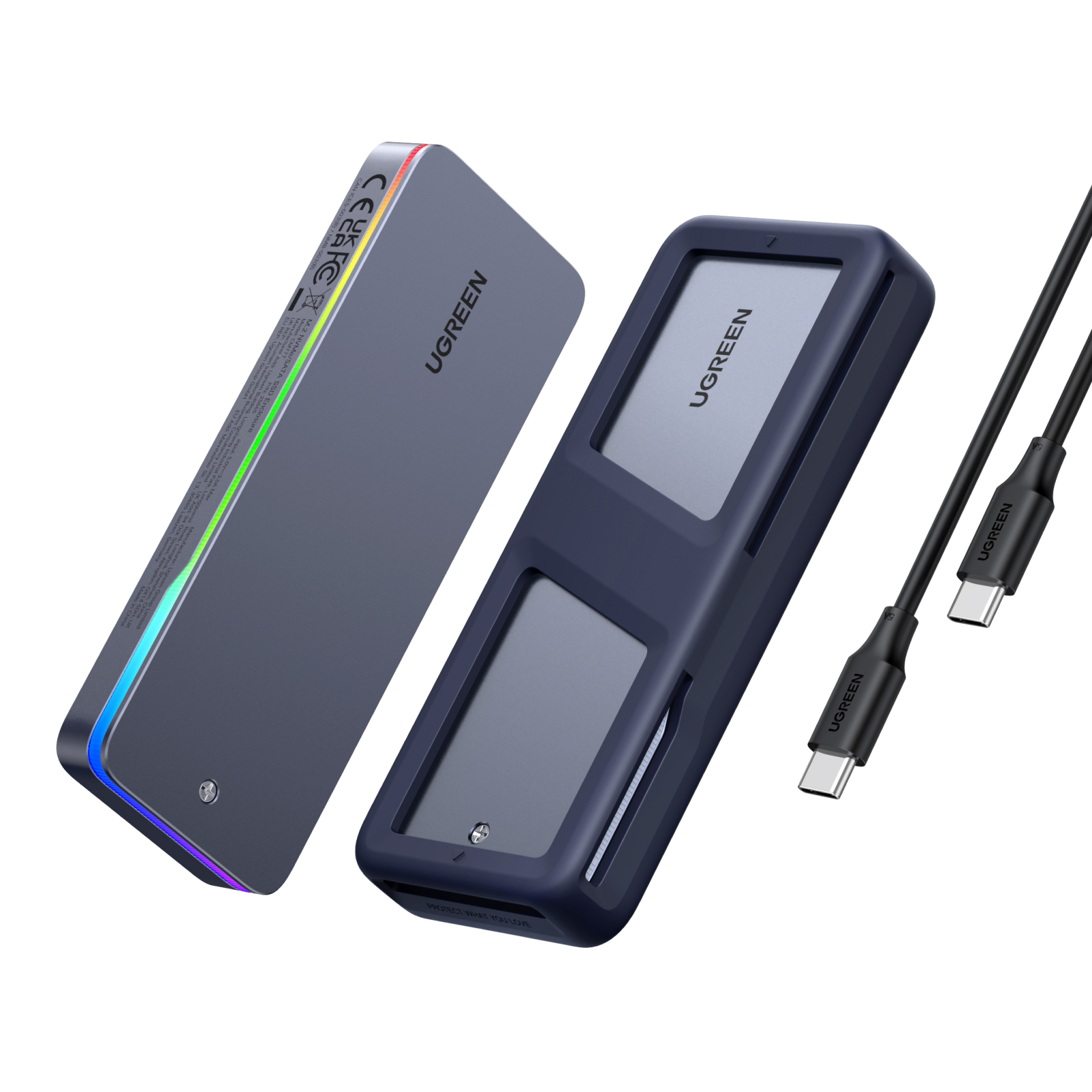 photo UGREEN SSD Enclosure M.2 NVMe/SATA 25665 2230/2242/2260/2280 20Gbps