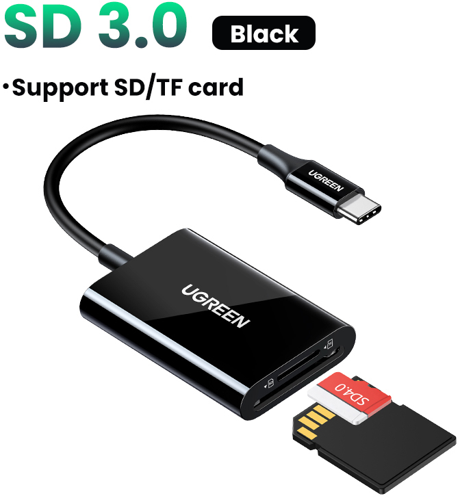 photo UGREEN Card Reader USB-C 3.0 35622 SD,TF, Black