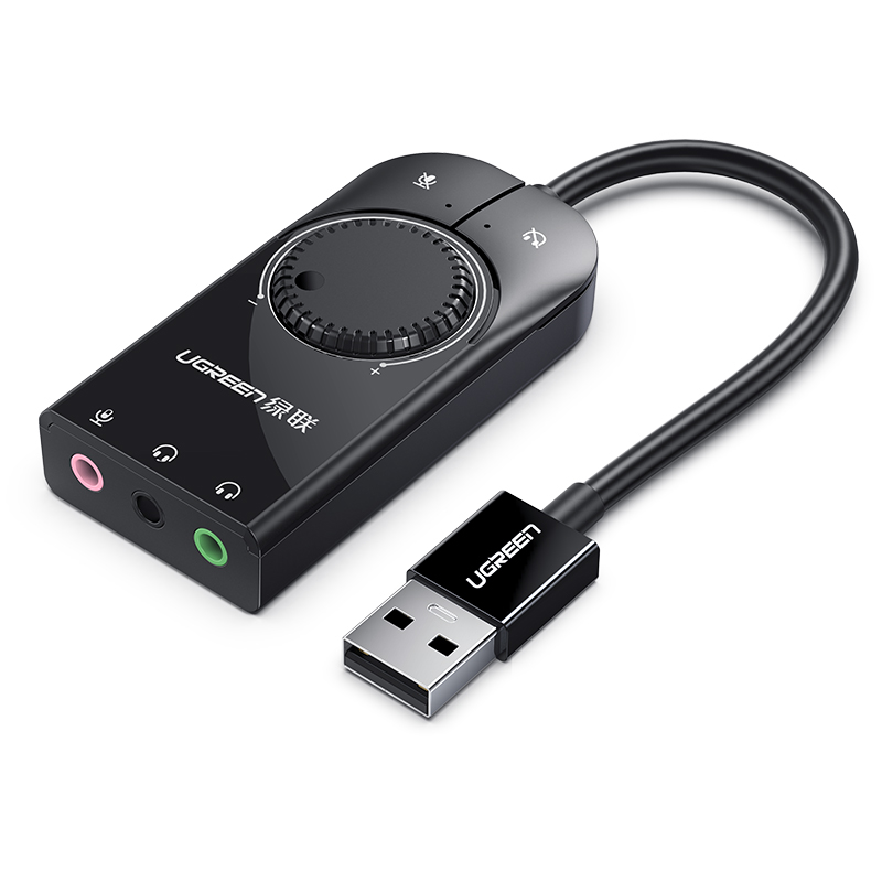 UGREEN External USB Sound Adapter 40964 15cm, Black