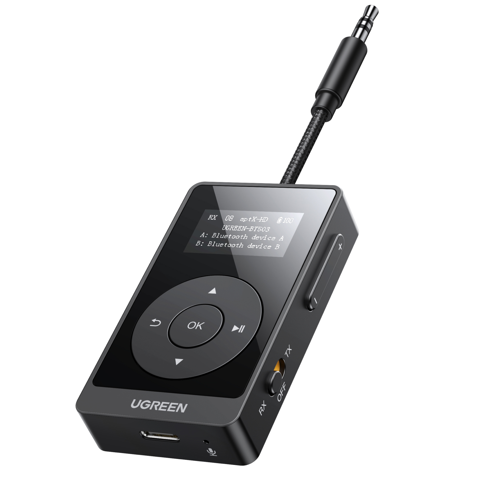 photo UGREEN Bluetooth Audio Adapter 45492 USB C, 3.5 mm, Black